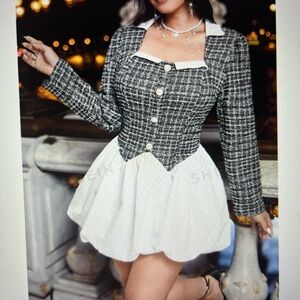 SHEIN Plus Size Front Button Mini Dress